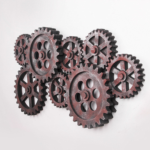 Industrial style gear wall decoration indoor three-dimensional wall hanging bar wall decoration shop retro wall creative pendant