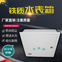 国控现货直供暗装2户防护箱体尺寸480*450*160铁水表箱铁制电表箱