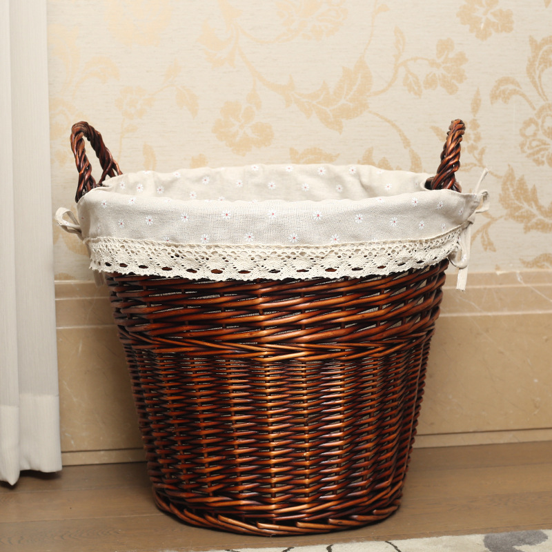 Cesta de lavandería al por mayor cesta de almacenamiento de ratán cesta de lavandería de mimbre cesta de lavandería portátil con orejas cesta de almacenamiento de ropa sucia