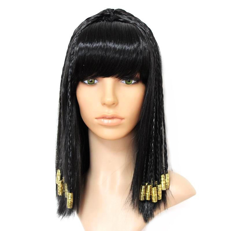 Prom Dress Up Egyptian Wig Dress Up Beaded Wig Braid Wig Cleopatra Wig