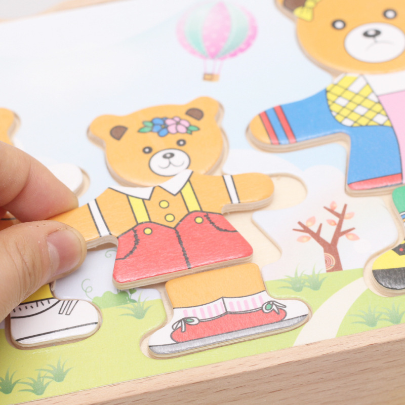 Juego de Vestir Oso de Madera para Educación Temprana Infantil image 3