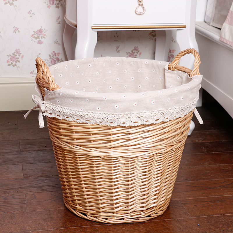 Cesta de lavandería al por mayor cesta de almacenamiento de ratán cesta de lavandería de mimbre cesta de lavandería portátil con orejas cesta de almacenamiento de ropa sucia
