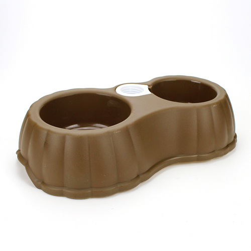 Manufacturer wholesale plastic pumpkin-shaped pet bowl, dog bowl, automatic feeding and drinking fountain, double bowl, cat bowl, food bowl supplies