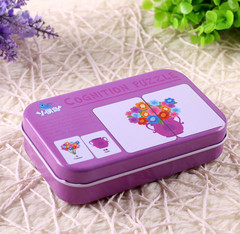 Animated Children's Cartoon Story 30-Piece Iron Box Storage Puzzle for Kids, Handicraft Educational Toys for Early Learning