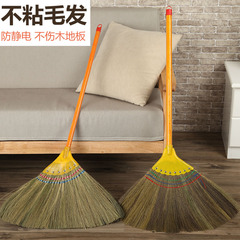 Wholesale household soft broom, phoenix grass broom, soft single lazy set, sweeping miscanthus broom, straw broom