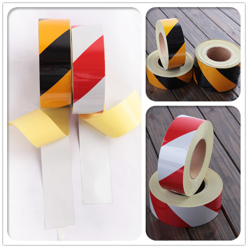 反光胶带警示红白斜纹黄黑反光贴安全厂房地面贴划线反光胶条