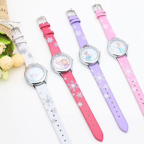 Hot selling cute Frozen children's cartoon watch for boys and girls primary school watch small dial casual belt quartz watch