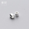 S925 Silver Pipe Tube Short Tube Tube Round Tube Positioning Pearl Carton Sanzhu DIY handmade jewelry accessories S0541