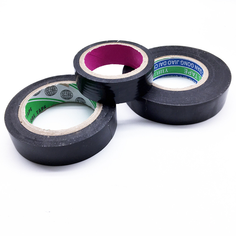 厂家批发绝缘胶布 电工胶布 PVC阻燃胶布 黑色电工强粘力电工胶