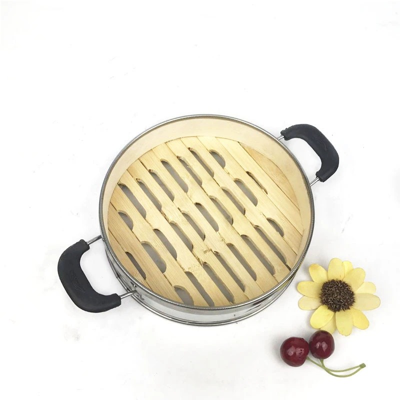 Bamboo bottom small steamer stainless steel steamed dumplings Xiaolong steamer Bamboo steamer steamed Ge Shaxian snack tea dots restaurant steamer
