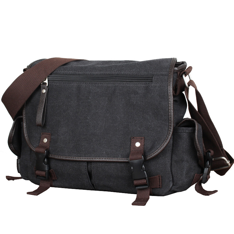 Nueva Lona de los hombres mensajero crossbody mochila de los hombres portátil estudiante de escuela secundaria bolso de los hombres de hombro ocasional de una sola pieza de entrega