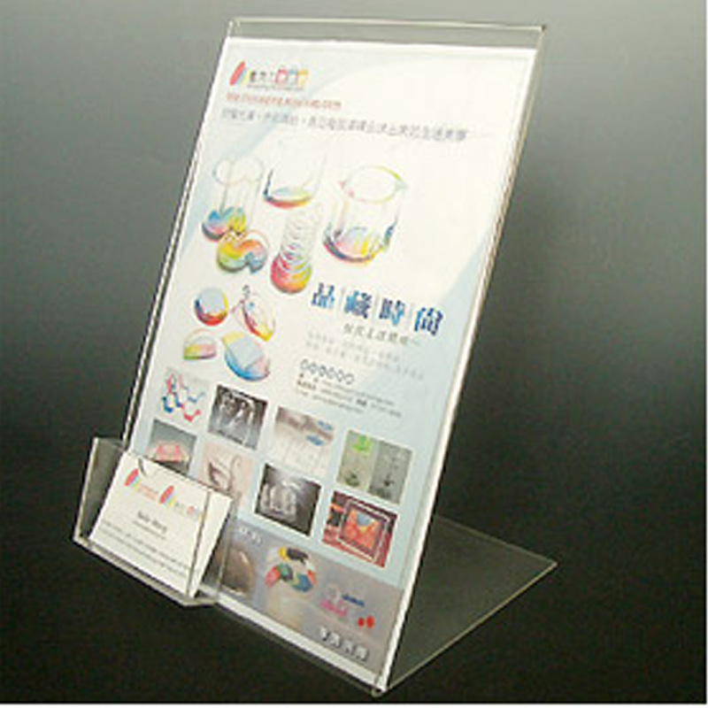 亚克力桌牌L型广告牌名片盒有机玻璃宣传架立牌 订制生产