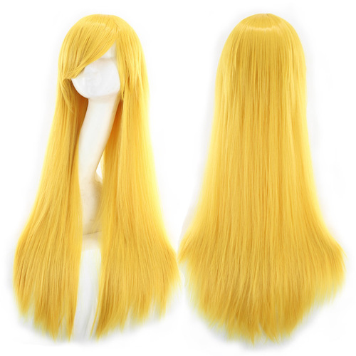 80cm long straight hair Harajuku anime cos color female wig cosplay party wig full headgear wholesale