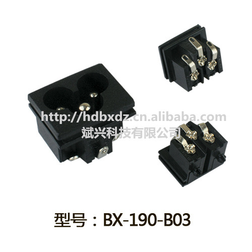 AC梅花插座电源插座C6型卡槽米老鼠插座插板23X18斌兴BX-190-B03