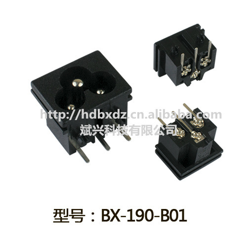 AC梅花插座电源插座C6型卡槽米老鼠插座插板23X18斌兴BX-190-B01