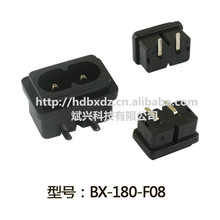 AC电源八字插座小八字插座AC-004B全铜接线脚22X12 BX-180-F08