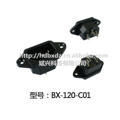 AC电源品字插座DB-14-1电脑公座接端子C14品字插座 BX-120-C01