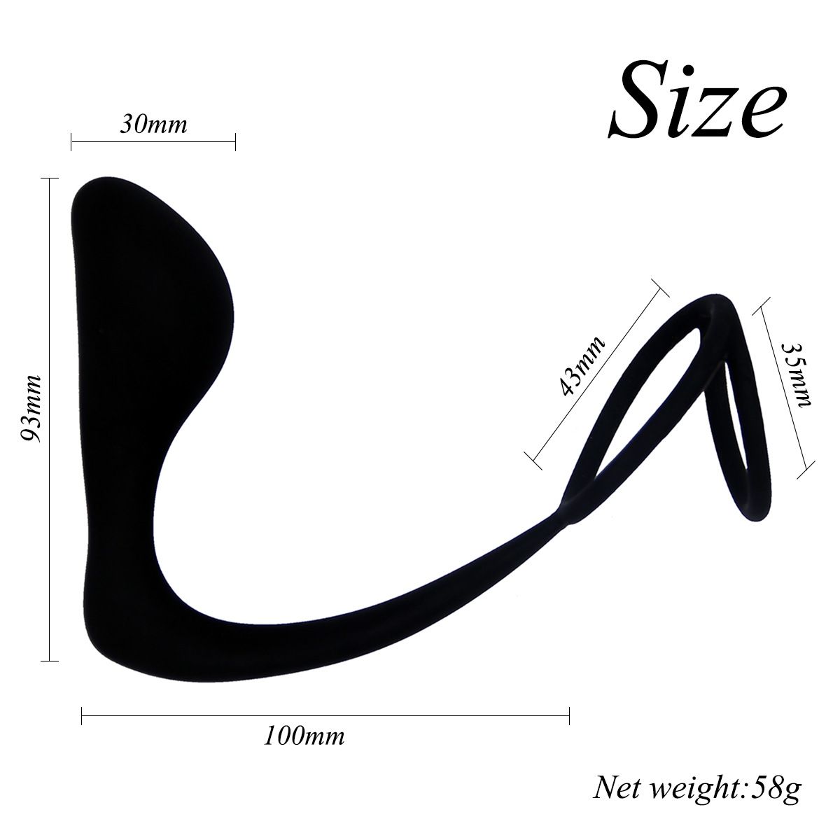 Male prostate massager lock sperm delay ring, vestibular plug wearing silicone anal masturbation device_voghion.com