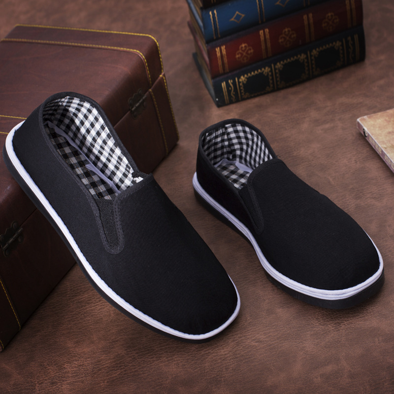 Factory Shu flat bottom imitation tire bottom old Beijing cloth shoes lasagna canvas shoes traditional handmade online black cloth shoes