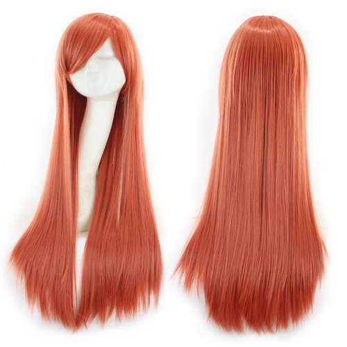 80cm long straight hair Harajuku anime cos color female wig cosplay party wig full headgear wholesale