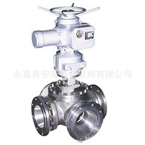 Q946F-16C P DN125电动四通球阀 开关调节不锈钢铸钢