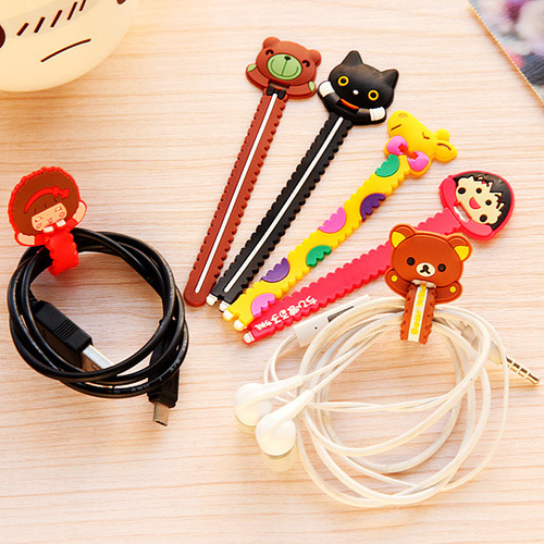 Cute Cartoon Creative Data Cable Winder Cable Manager Headphone Cable Storage Sawtooth Cable Winder Cable Winder