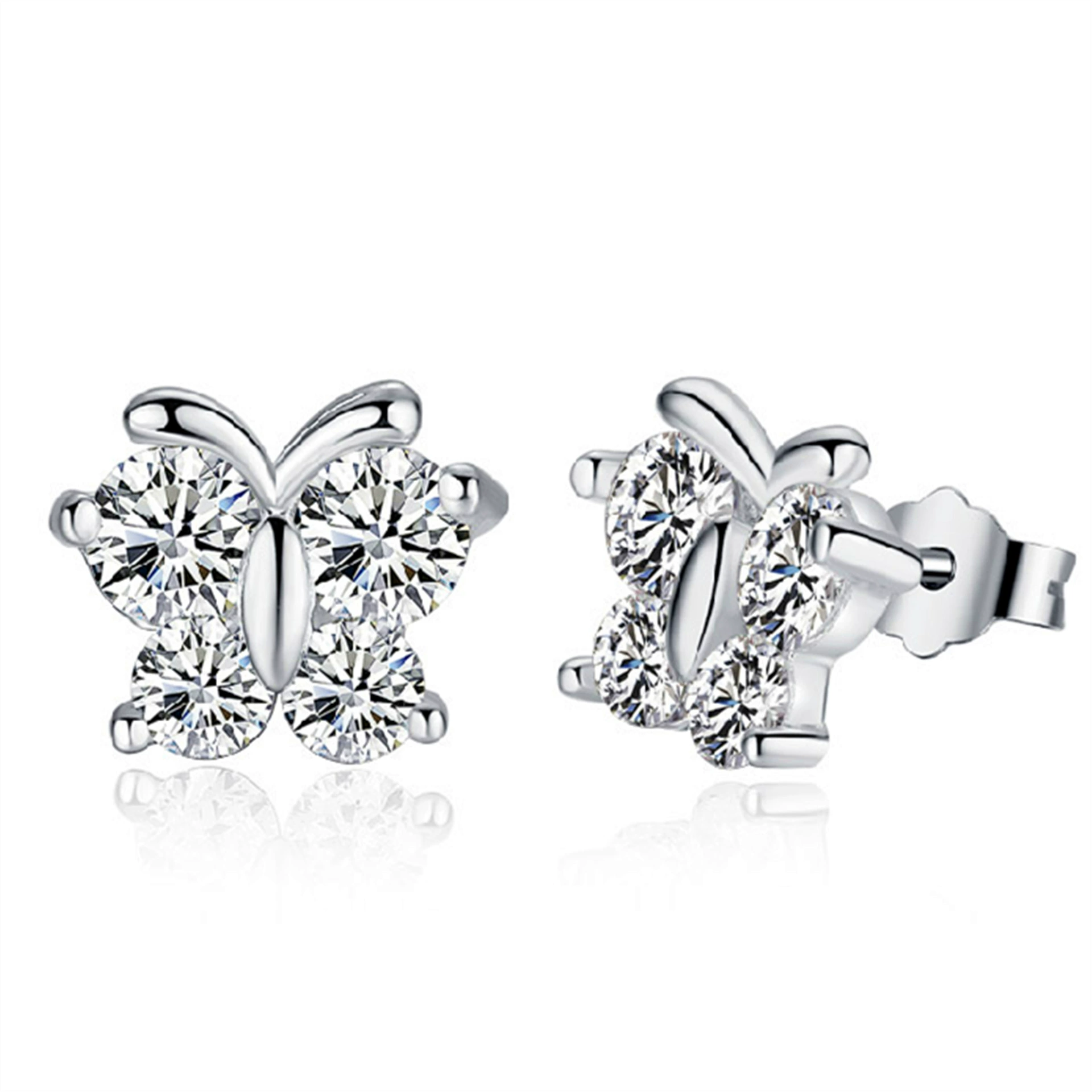 Серебряные серьги, цирконы, корейский стиль, оптовая продажа