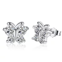 Серебряные серьги, цирконы, корейский стиль, оптовая продажа