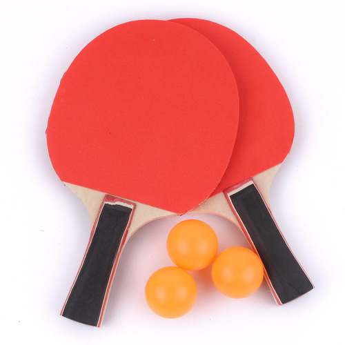 Double-sided back rubber ping pong paddle for beginners with two-beat and three-ball training, straight back rubber ping pong paddle