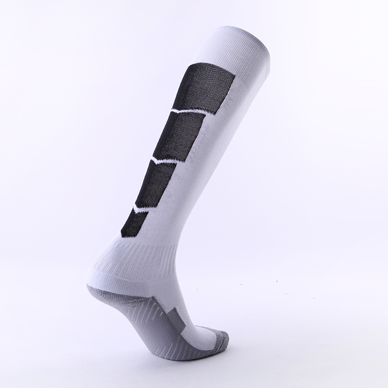 Calcetines de fútbol profesionales, calcetines deportivos por encima de la rodilla, calcetines altos multicolores para hombre, calcetines largos de competición con suela de toalla gruesa para mujer