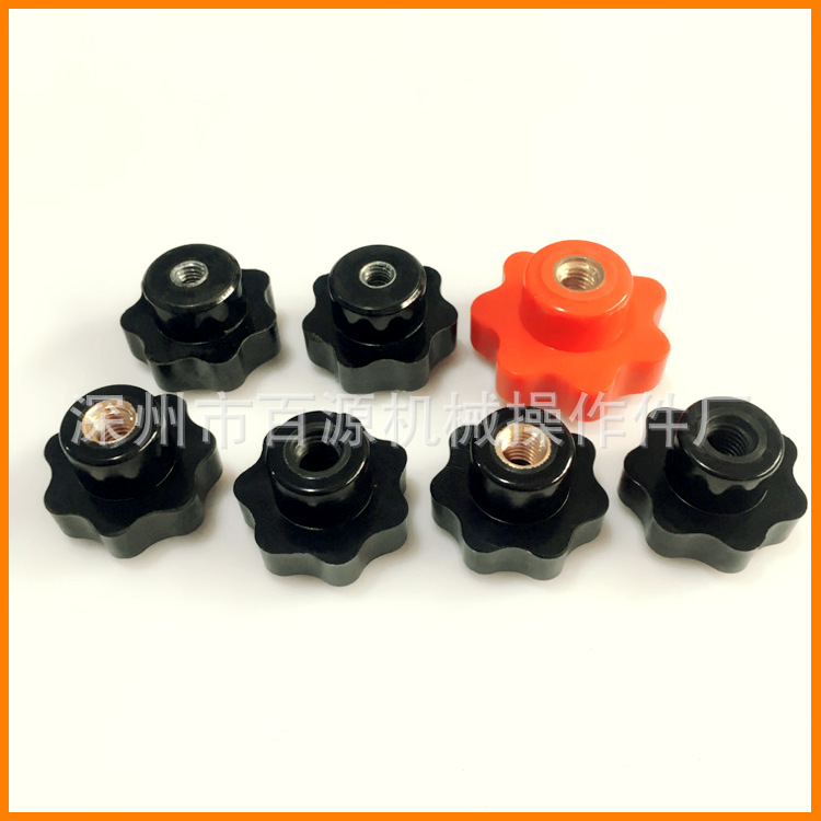 长期生产胶木手拧旋钮 梅花通孔把手 五星通孔把手 胶木手轮