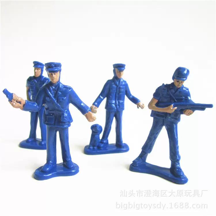 5厘米4款混装仿真执勤警察队伍沙盘人物模型正面人偶微缩配件玩具