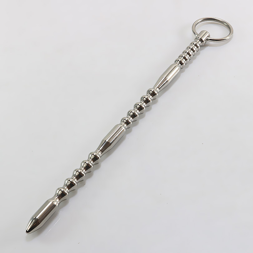 不锈钢尿道堵马眼棒长尿道刺激扩张长9m多珠重型另类快感性工具