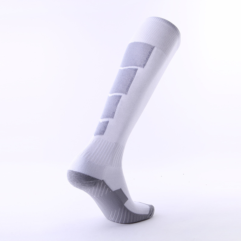 Calcetines de fútbol profesionales, calcetines deportivos por encima de la rodilla, calcetines altos multicolores para hombre, calcetines largos de competición con suela de toalla gruesa para mujer