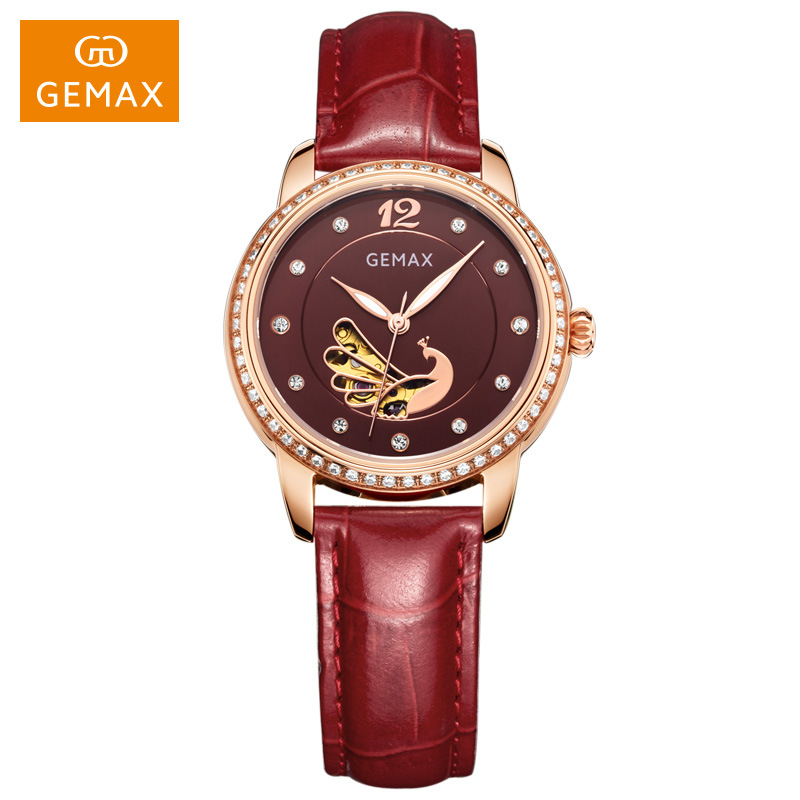 Swiss New Style Leather Strap Fashion Watch for Women, Waterproof, High Appearance Value, Luminous Women's Watch, Fully Automatic Mechanical Watch for Women