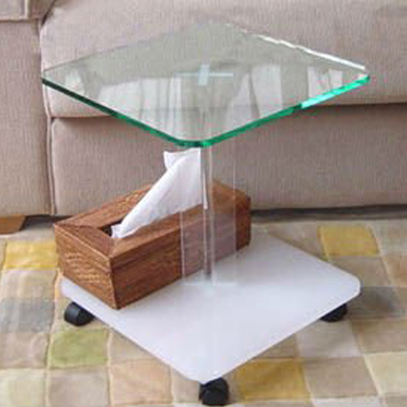 亚克力客厅移动桌 卧室休闲桌 亚克力家居用品系列 沙井定制加工