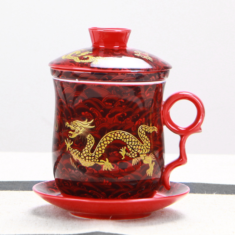 Baili Kiln Ceramic Filter Tea Cup Tea Master Personal Office Drinking Cup Four-Piece Set Factory Direct Sales Baili Kiln Ceramic Filter Tea Cup Tea Master Personal Office Drinking Cup Four-Piece Set Factory Direct Sales