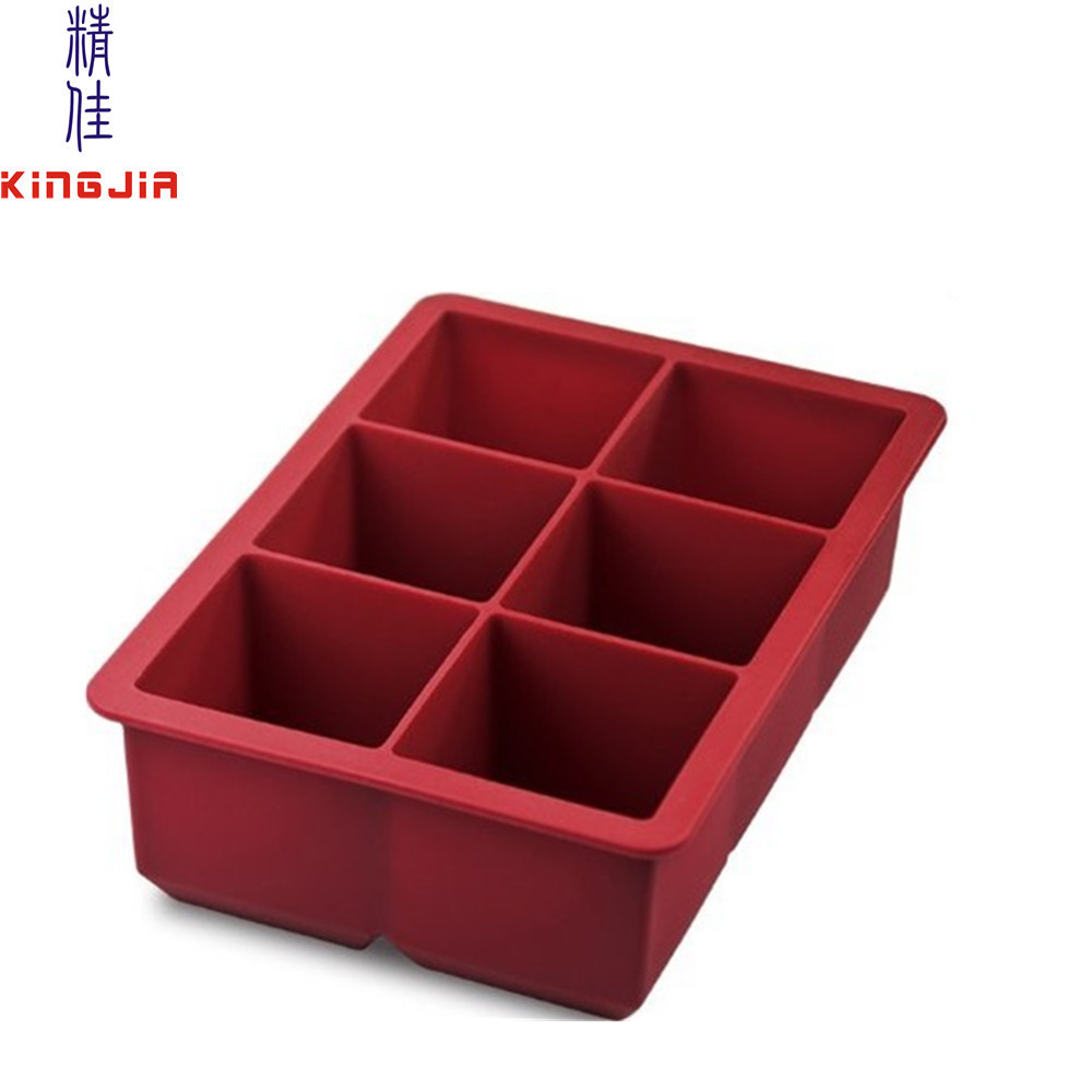 工厂批发硅胶冰格   方形6格硅胶冰格  硅胶6格冰格模具 创意diy