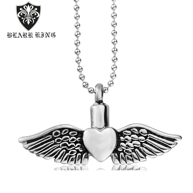 欧美饰品时尚个性天使翅膀香水瓶吊坠系列时尚爱心骨灰盒钛钢吊坠