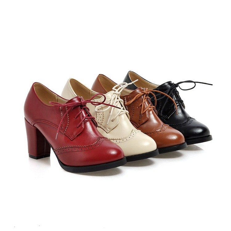 2016 autumn new foreign trade high heel British style women's boots thick heel high heel short boots student size women's boots