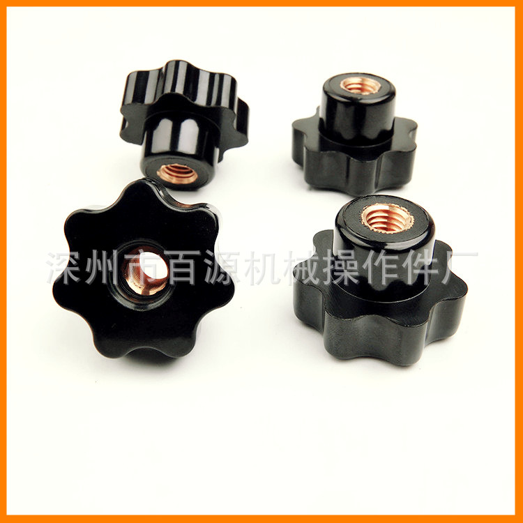 生产胶木手拧旋钮 梅花通孔把手 五星通孔把手 胶木手轮