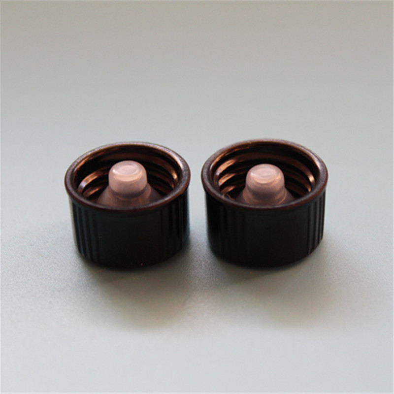 厂家供应13牙酚醛树脂盖精油瓶锥形连体内塞玻璃瓶胶木盖现货批发