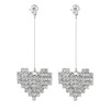 Earrings heart shaped, zirconium heart-shaped, Korean style, silver 925 sample, diamond encrusted, wholesale