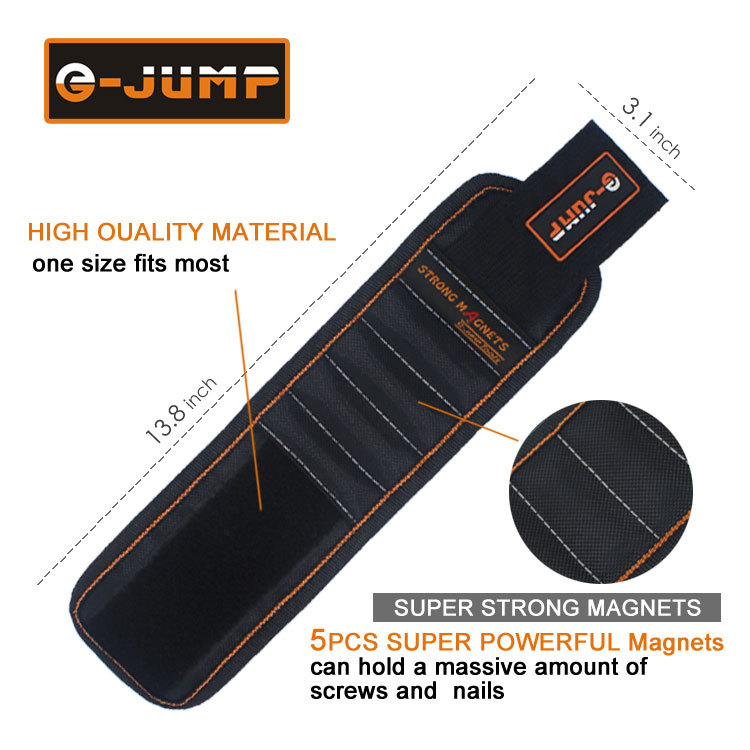 1680D五格五长强磁性工具手腕带磁性腕带工具磁手腕带