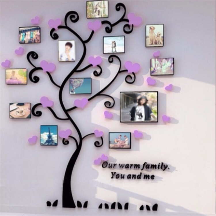 M229-Photo Frame Tree Heart Photo Tree Photo Frame Wall Photo Wall Love Tree 3D Acrylic Wall Sticker