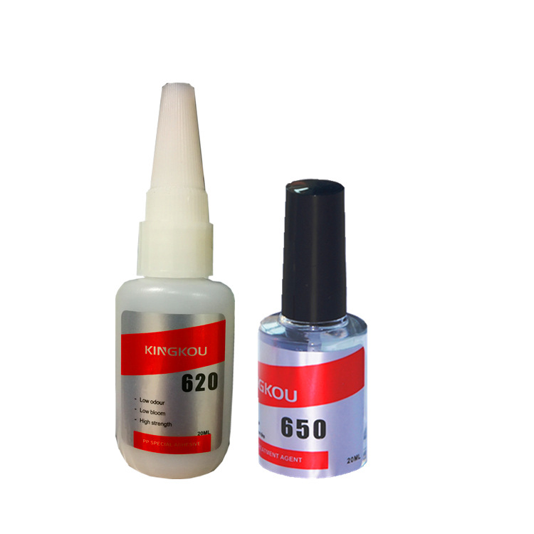 景固k-620/650系列PP快干胶水 PP塑料粘硅胶不发白瞬干胶