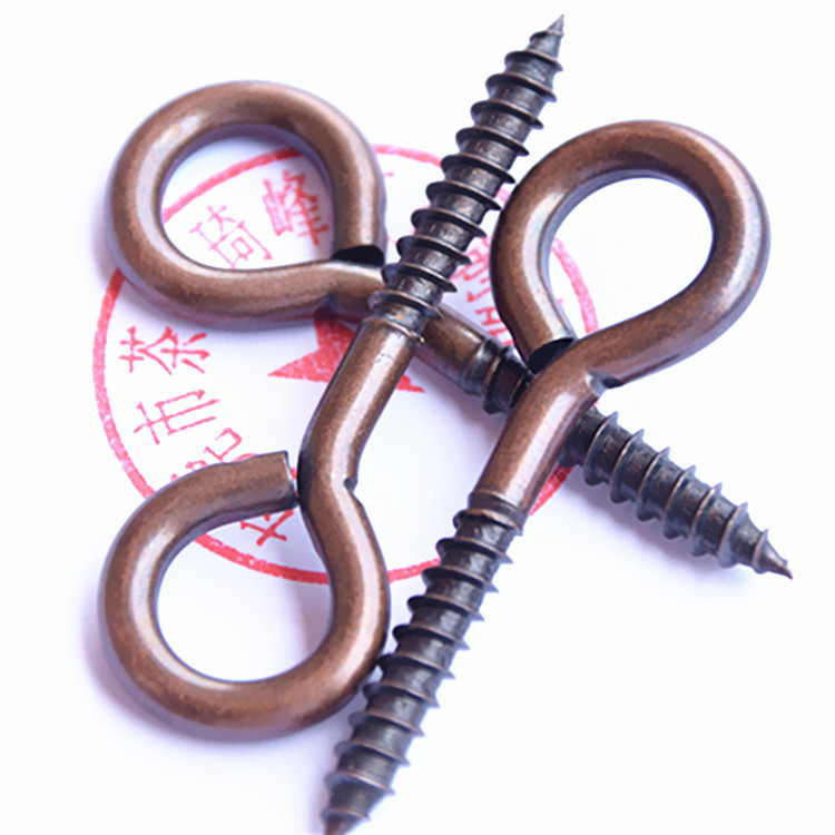古铜色木螺钉6mm尖尾自攻钩厂家批发4.9*30*65羊眼螺丝