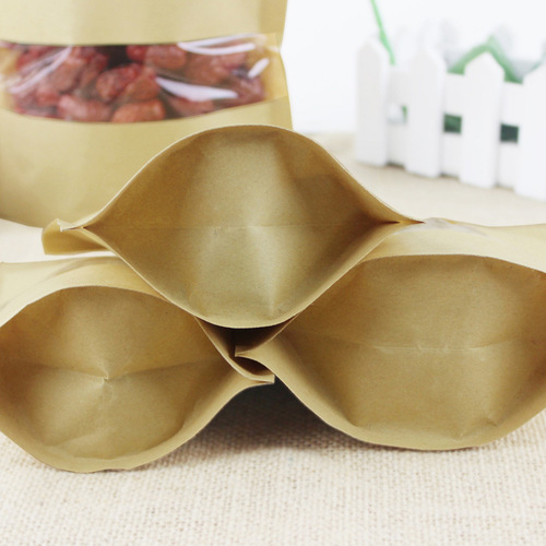 100 pieces of food paper bags, aluminum-coated kraft paper bags, self-sealing packaging bags, red date coffee sealed stand-up bag 