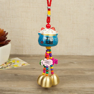 Car pendant accessories go in and Car hanging - bell-ceramic-cat-blue