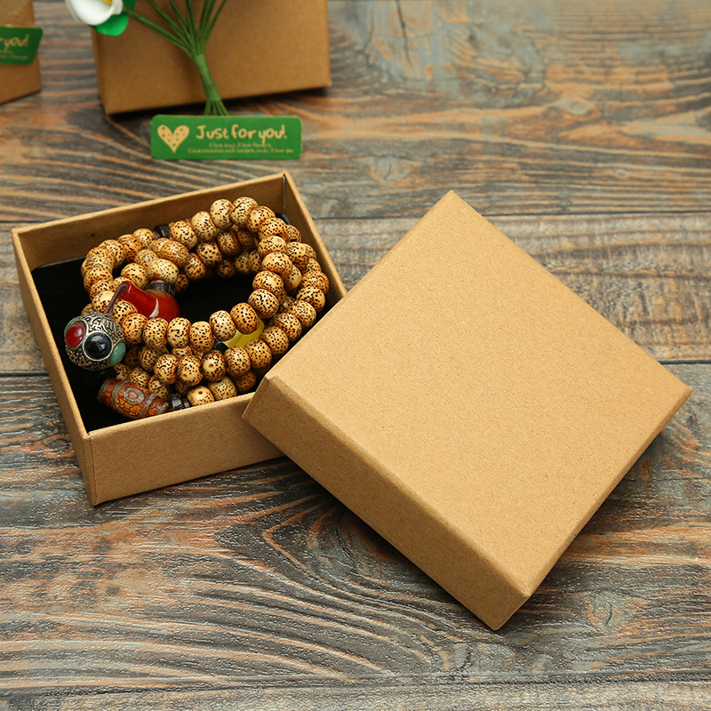 新款佛珠手串盒礼品盒牛皮纸手镯饰品盒厂家纸质包装盒现货批发